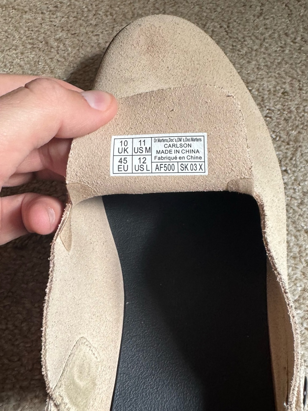 Dr. Martens Cream Suede Slip-On Loafers with Black Sole - Picture 6 of 8